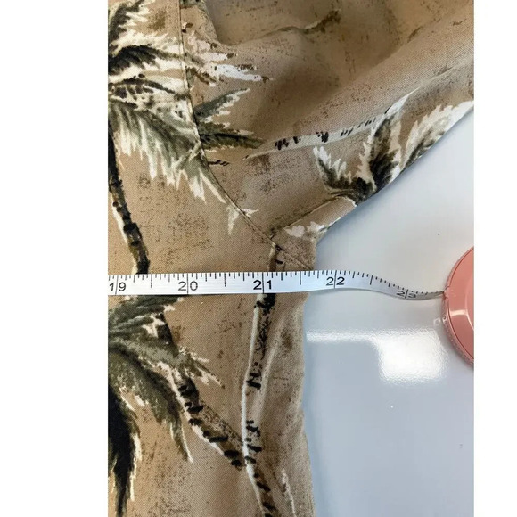 Magellan Sportswear Mens M Brown Hawaiian Tropical Palm Short Sleeves - Picture 5 of 12